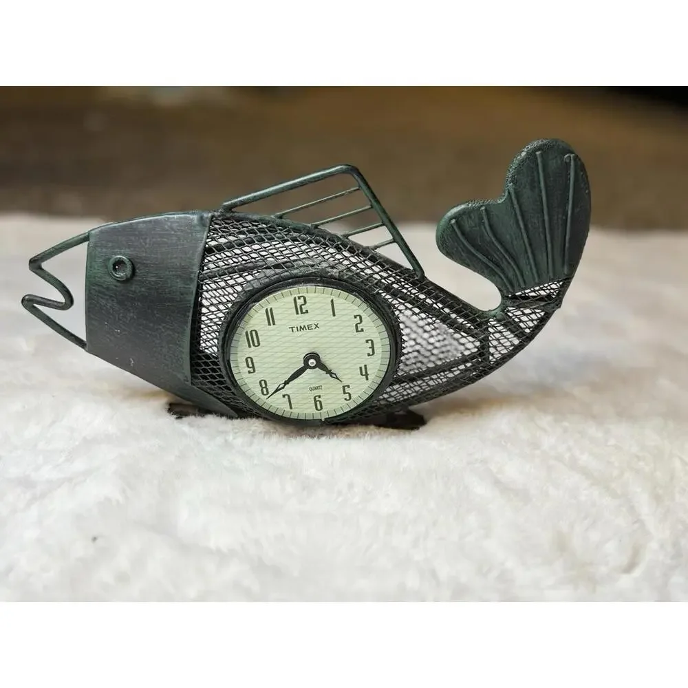 Rare Timex Metal Fish Clock - Picture 3 of 9